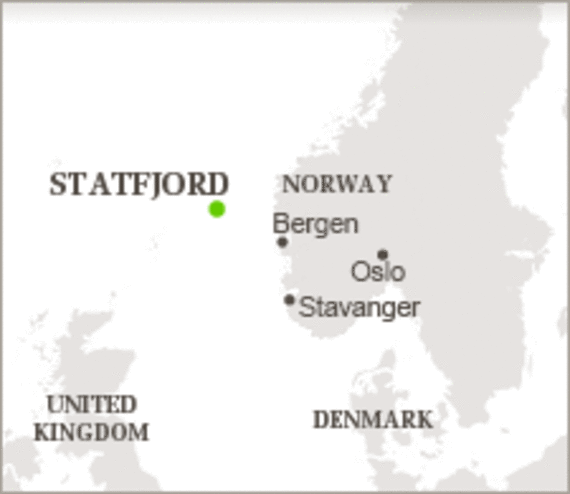 Localisation du champ pétrolier de Statfjord (Source StatoilHydro)