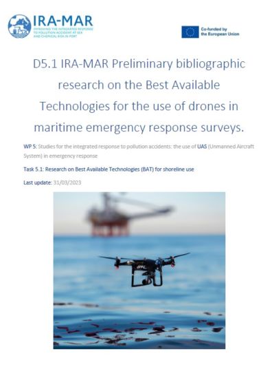 gudie Ira-mar : D5.1 IRA-MAR Preliminary bibliographic research on the Best Available Technologies for the use of drones in maritime emergency response surveys