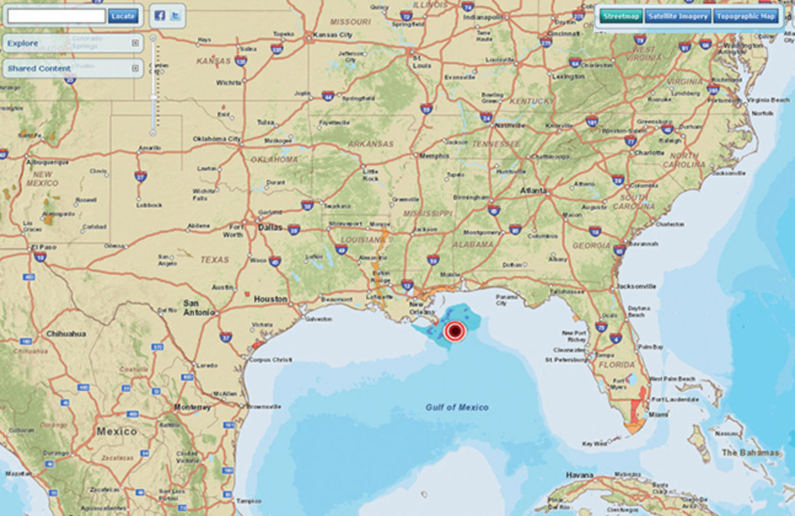 Carte collaborative des actions menées dans le Golfe du Mexique (cliquer pour y accéder)