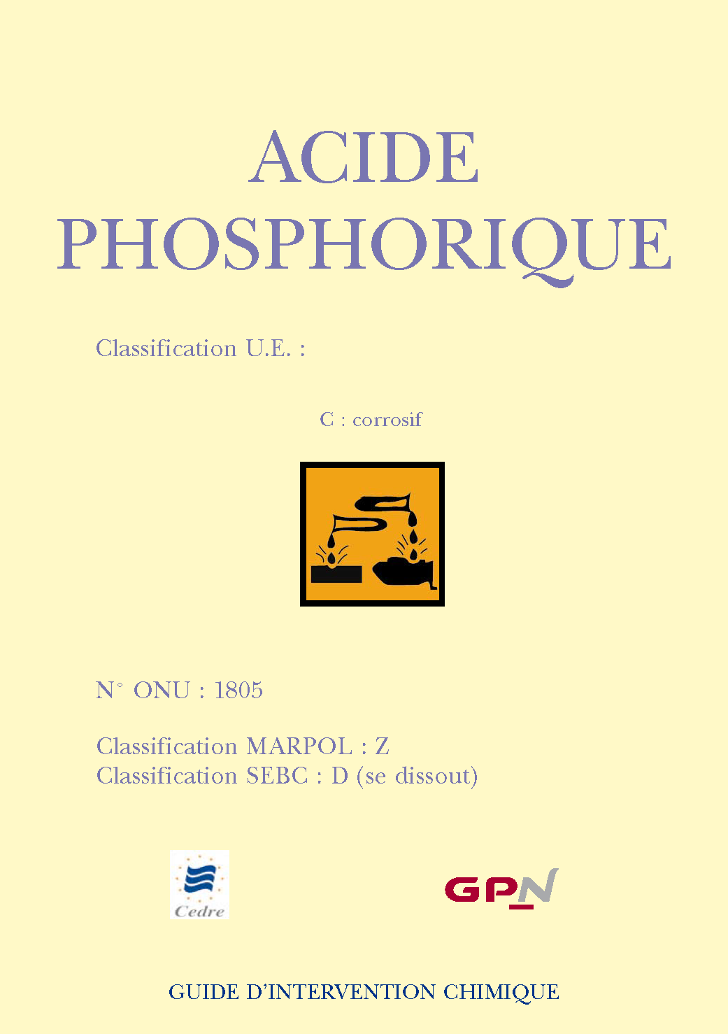 Acide phosphorique - Cedre